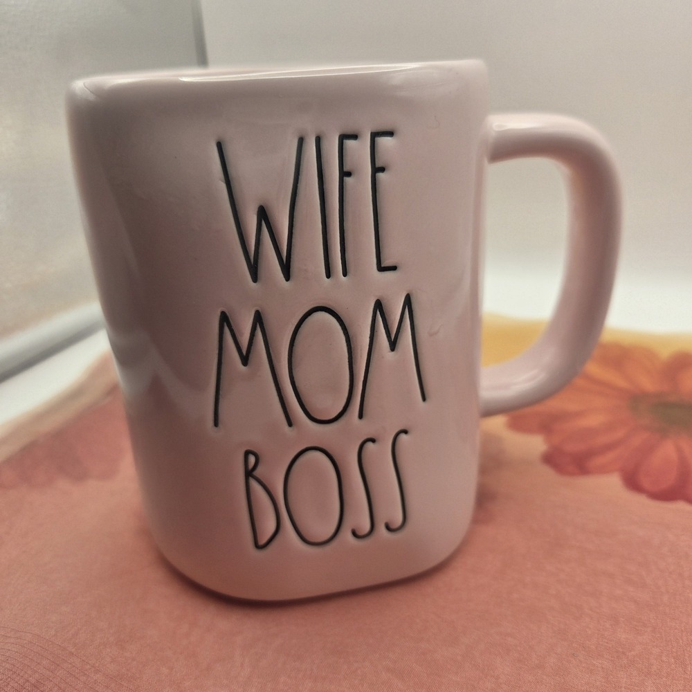 Rae  Dunn WIFE MOM BOSS  Pink Mug